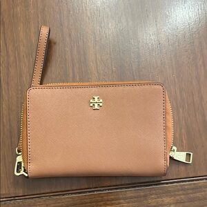 Tory Burch Brown Leather Wristlet